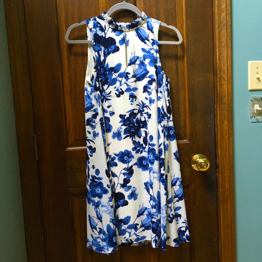 Ivanka Trump Blue and White Floral Dress